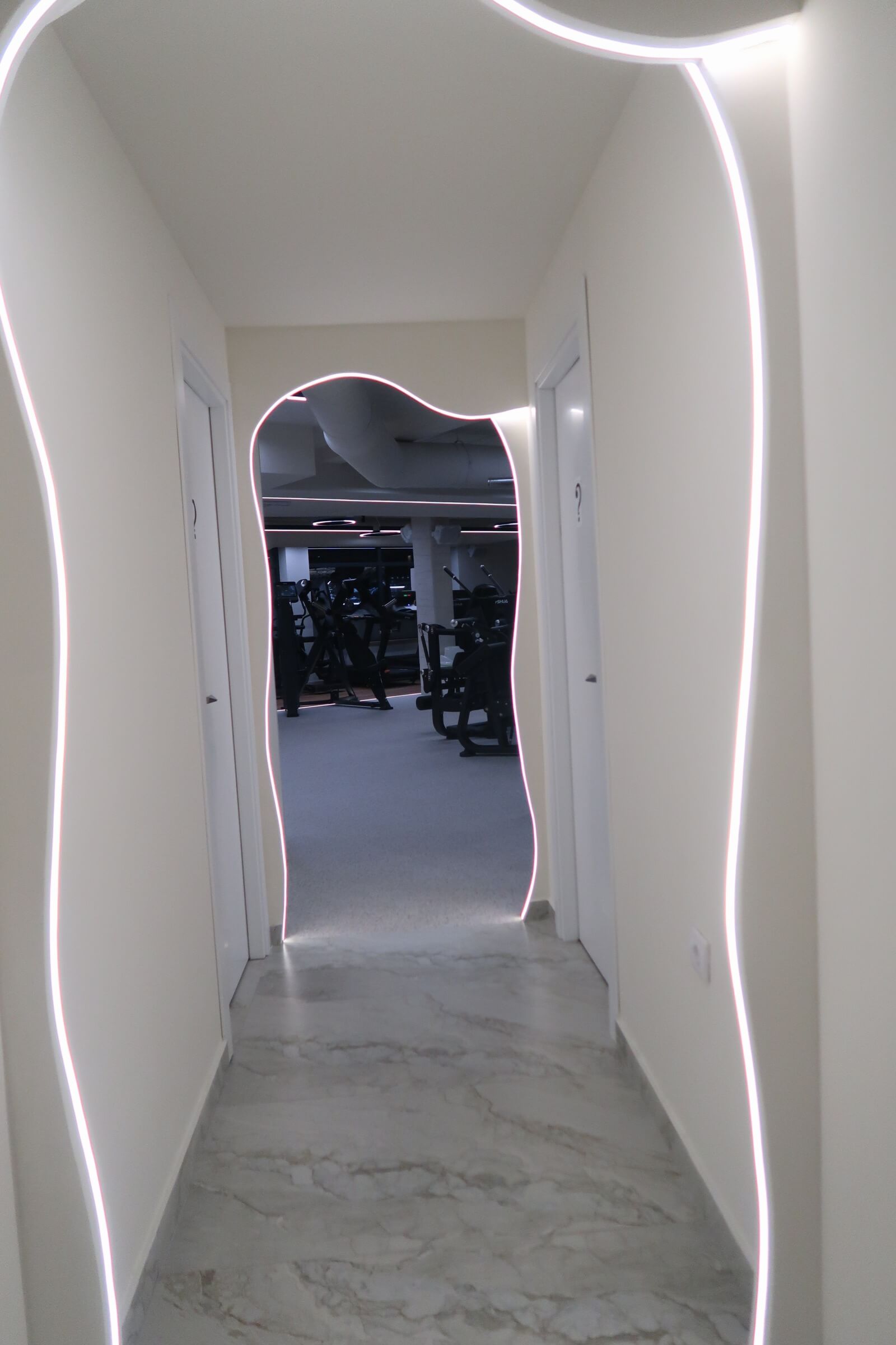 Luksuzan enterijer teretane i osvetljenje